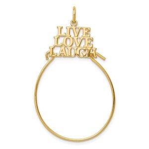 Million Charms 10k Yellow Gold LIVE LOVE LAUGH Charm Holder Genuine Gold